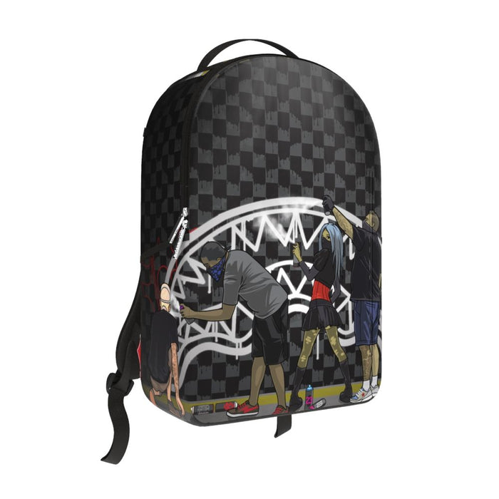 Sprayground Subway Vandals backpack featuring bold graffiti artwork and adjustable straps, designed for stylish everyday use.
