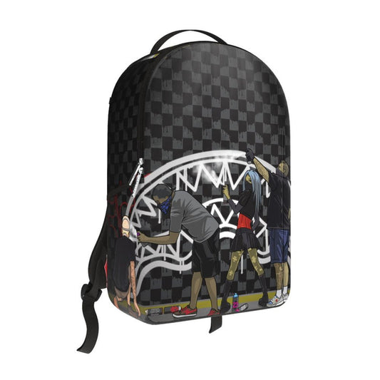 Sprayground Subway Vandals backpack featuring bold graffiti artwork and adjustable straps, designed for stylish everyday use.