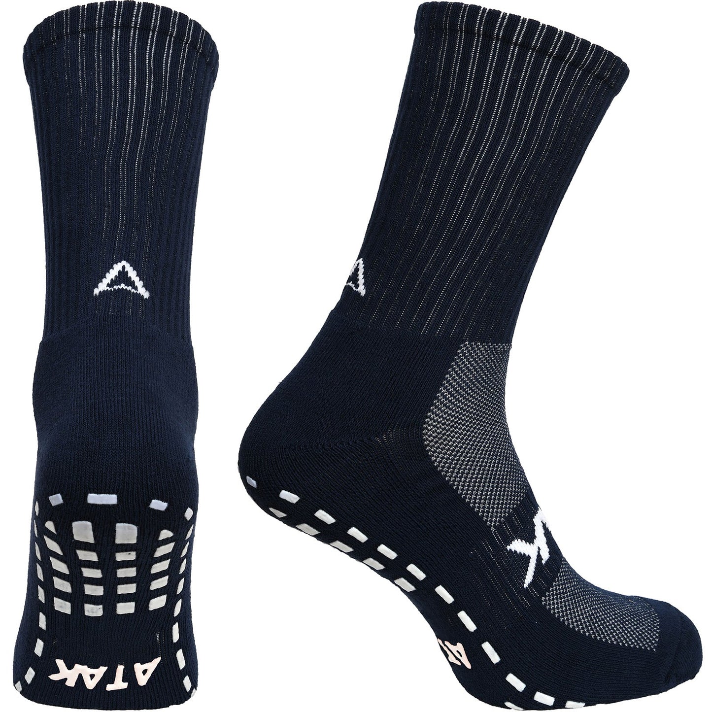 Atak Mens Shox Grip Non-Slip Football Socks Navy