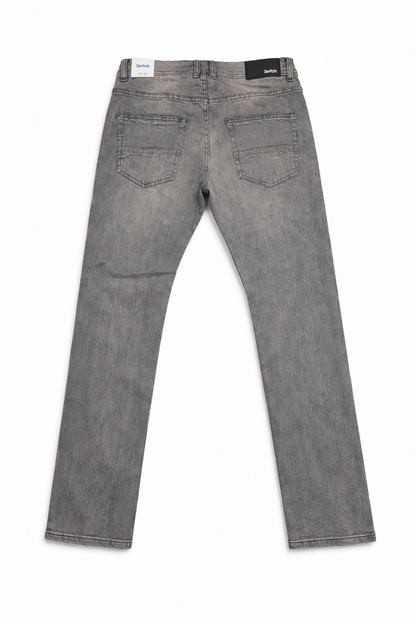 Gray Switch Premium Wash Denim Pants with classic fit and stitching, displayed on a hanger against a neutral background.