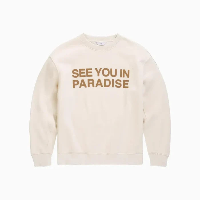 SYIP See You In Paradise bone crewneck sweatshirt, men's casual crewneck with soft fabric and relaxed fit.