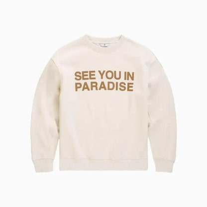 SYIP See You In Paradise bone crewneck sweatshirt, men's casual crewneck with soft fabric and relaxed fit.