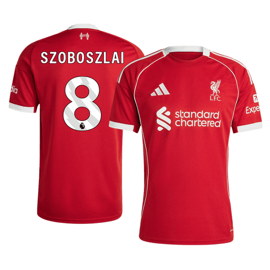 SZOBOSZLAI #8 Liverpool Home Soccer Jersey 2025/26