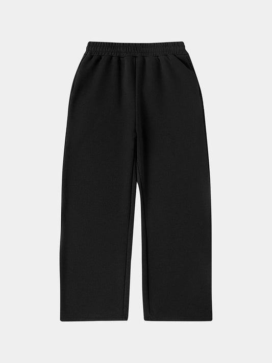 500 GSM LOOSE FIT WIDE LEG 'BLACK' SWEATPANTS
