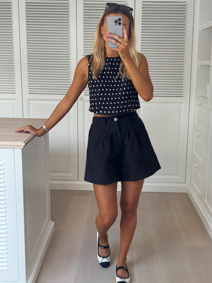 Black Polka Dots Pietra Top