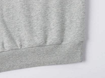 500 GSM BOXY CROPPED 'FLOWER GRAY' HOODIE
