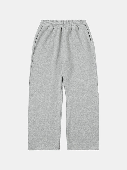 500 GSM LOOSE FIT WIDE LEG 'FLOWER GRAY' SWEATPANTS