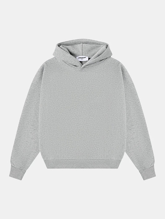 500 GSM BOXY CROPPED 'FLOWER GRAY' HOODIE