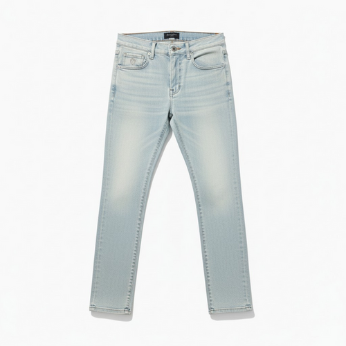 Waimea 'Flex' plain skinny denim jeans in antique blue, showcasing the fit and fabric texture of these stylish WAIMEA denim pants.