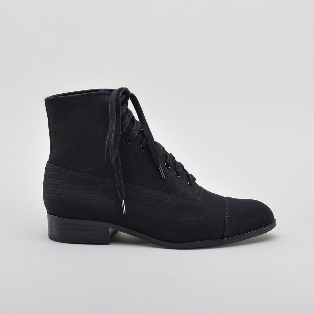 Watson Edwardian Lace-Up Boots (Black)