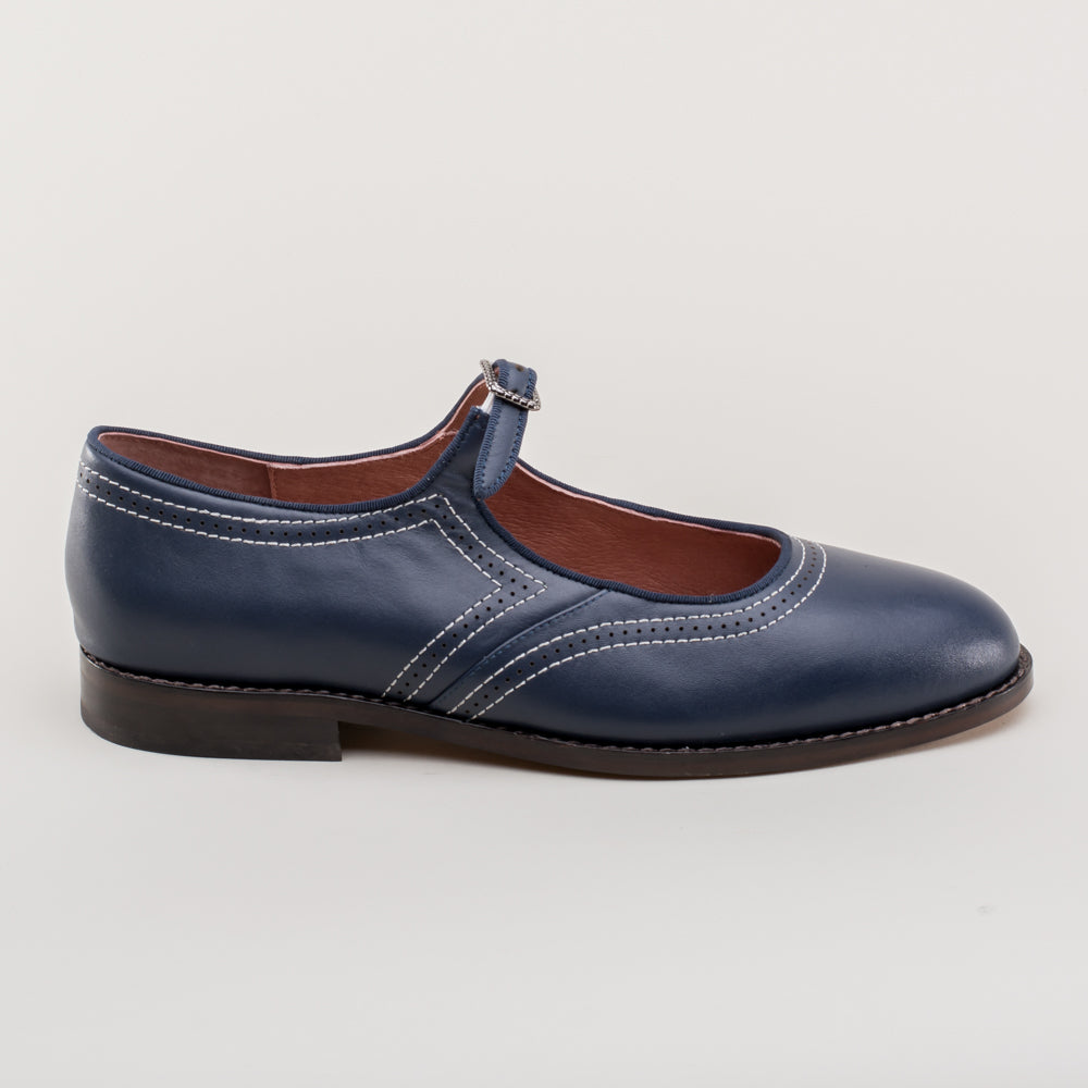 Wednesday Vintage Mary Jane Shoes (Navy)