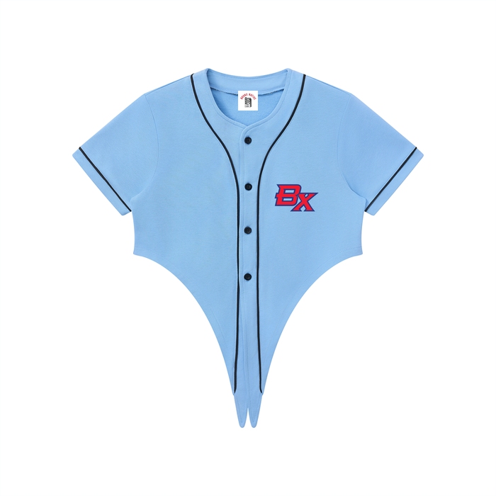 Women's BX PR Edition Cropped Belly Tie Baseball Jersey by Bronx Native - Puerto Rico Collection