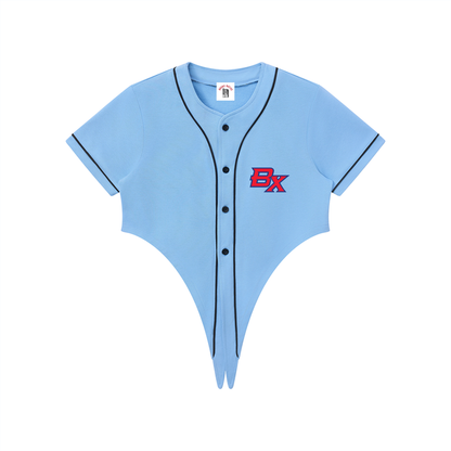 Women's BX PR Edition Cropped Belly Tie Baseball Jersey by Bronx Native - Puerto Rico Collection