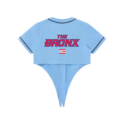 Women's BX PR Edition Cropped Belly Tie Baseball Jersey by Bronx Native - Puerto Rico Collection