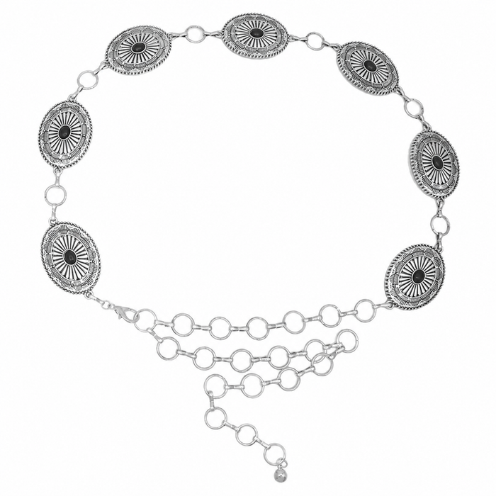 Women's Silver Concho Chain Belt
