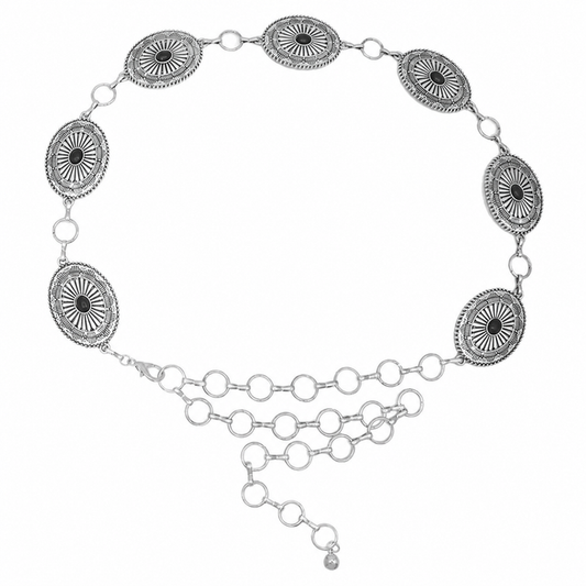 Women's Silver Concho Chain Belt