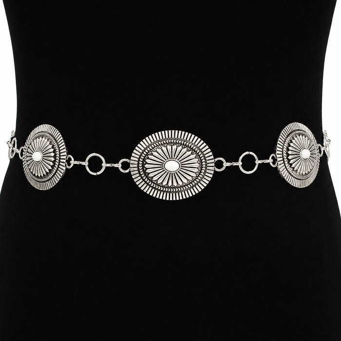 Women's Silver Concho Chain Belt