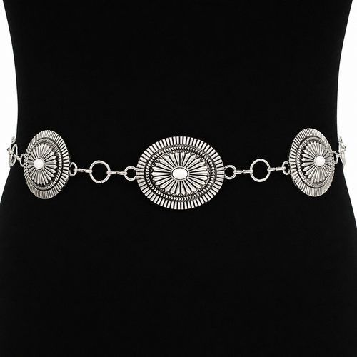 Women's Silver Concho Chain Belt