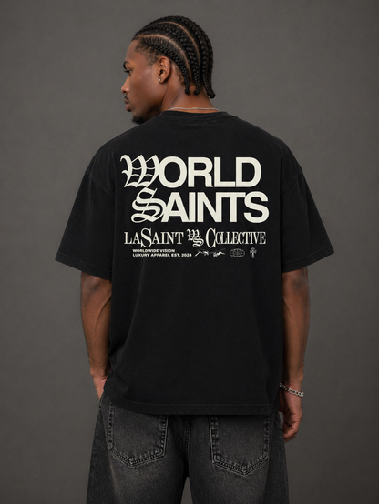 Black WRLDSNTS Child Of God T-Shirt featuring a simple graphic design, casual fit, and comfortable fabric for everyday wear.